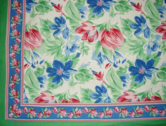 Mantel de algodón con pincel floral, 90 x 60 pulgadas, multicolor