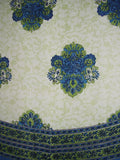 Toalha de mesa redonda de algodão estilo mediterrâneo 88" azul e verde