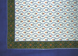 Квадратна памучна покривка Buti Print 70" x 70" синя
