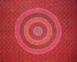 Sangananeer 印度掛毯棉質布 106 英吋 x 72 英吋雙紅色
