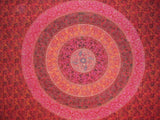 Sanganeer Indiaas tapijt katoen verspreid 106 "x 72" Twin Red