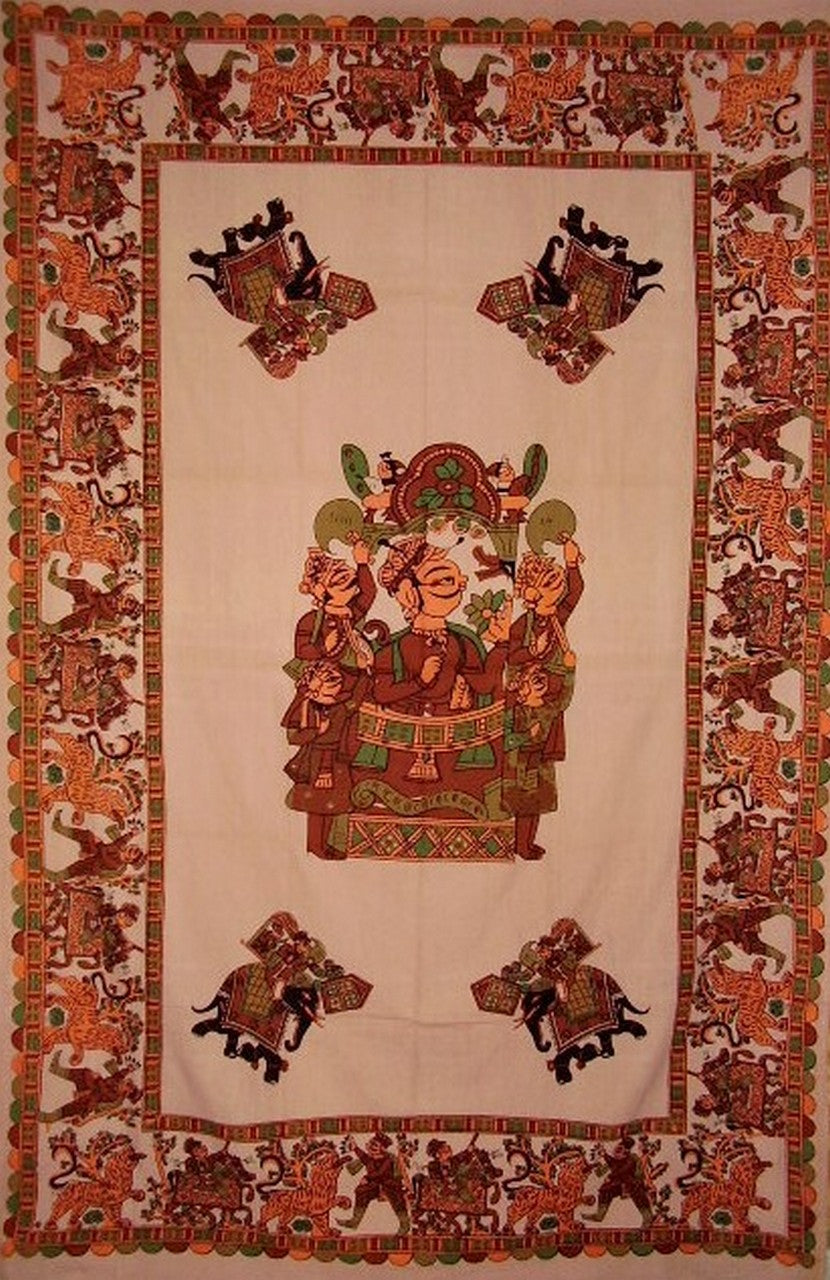 Tribesman Tapestry Bomuldsvæghængende 90" x 60" Tan 