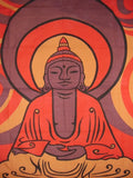 Tapiz con estampado de Buda para colgar en la pared de algodón, 86 "x 60", marrón