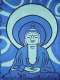 Bavlnená nástenná tapiséria s potlačou Buddha 86" x 60" modrá 