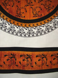 Tagesdecke aus schwerer Baumwolle mit Om-Symbol, 223,5 x 208,3 cm, voll bernsteinfarben 