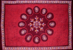 Batik katoenen tafelkleed 90 x 60 inch rood