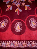 Toalha de mesa de algodão Batik 90" x 60" vermelha