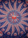 Colcha de algodón con tapiz celestial, 106 x 70 pulgadas, color azul individual