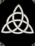 Keltischer Dreifaltigkeitsknoten-Wandteppich, schwere Baumwolle, 98" x 70" Twin Black