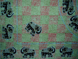 مفرش سرير قطني منسوج على شكل فيل ماندالا مقاس 106 بوصة × 70 بوصة أخضر مزدوج