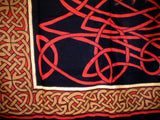 Keltischer Drache, Gobelin-Tagesdecke aus Baumwolle, 274,3 x 223,5 cm, Full-Queen, Rot